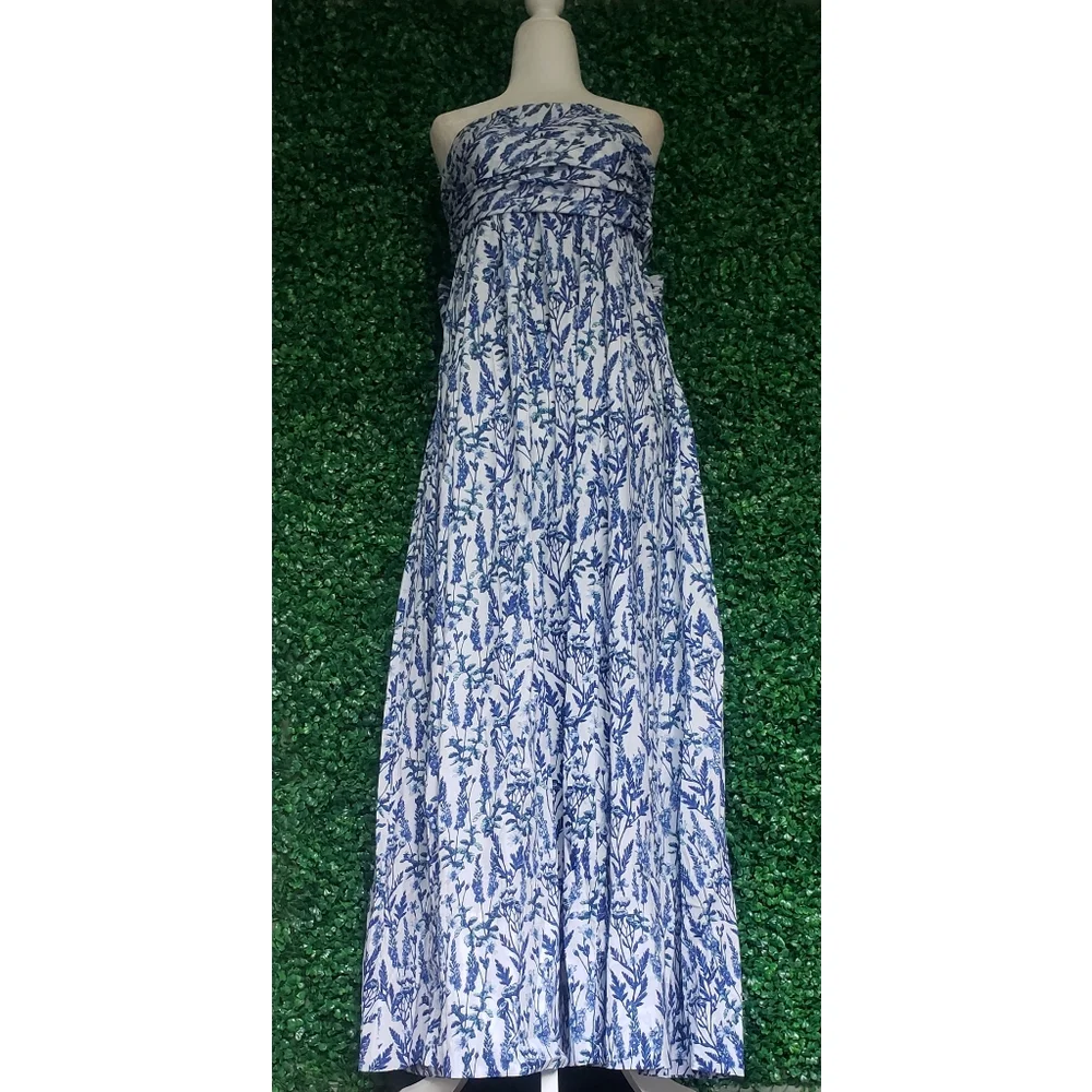 J.Crew Collection strapless bow-back maxi dress in meadow print - Picture 8 of 15
